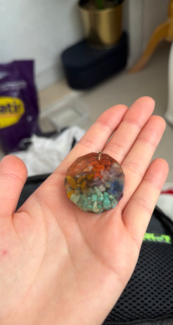 Bohem Yıldız Desenli Altın Kolye doğal taşlar var içinde - Görsel 2