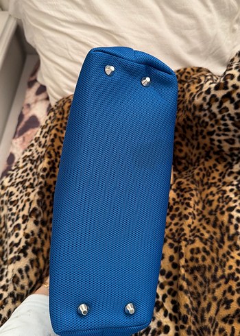 Mavi clutch çanta - Görsel 7