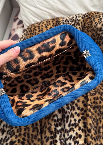 Mavi clutch çanta - Görsel 4