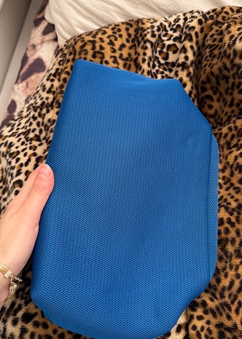 Mavi clutch çanta - Görsel 3