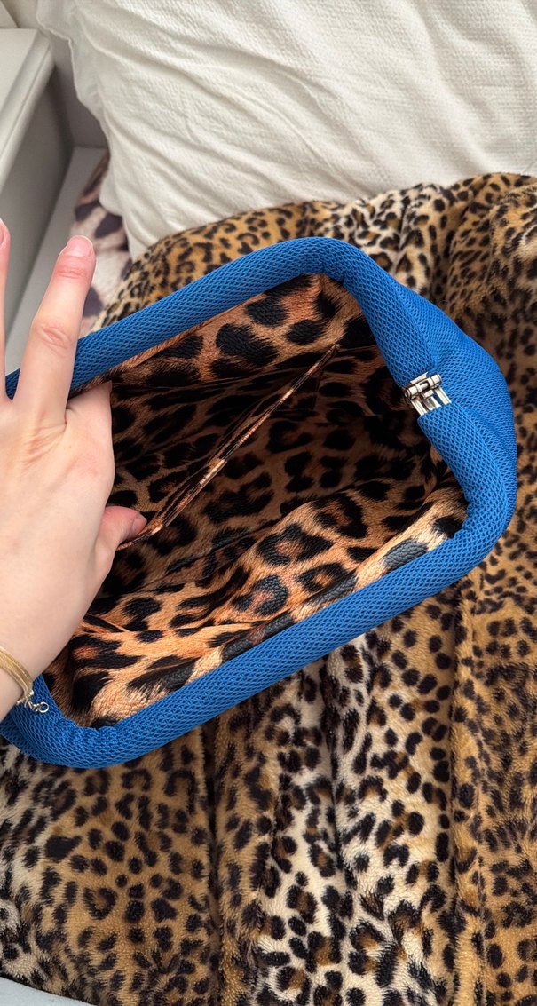 Mavi clutch çanta - Görsel 5