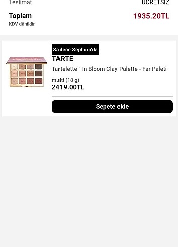 Beden Renk Tarte in Bloom far paleti