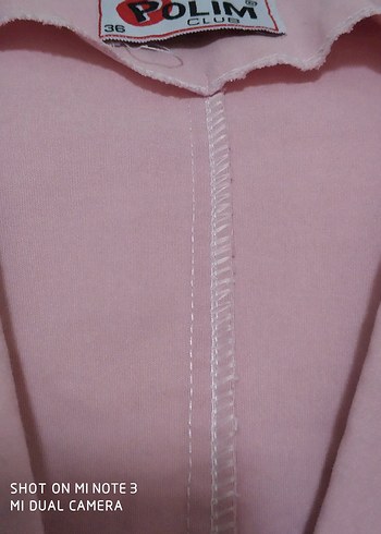 Düğmeli Pembe Keten Kadın Ceket - Görsel 5