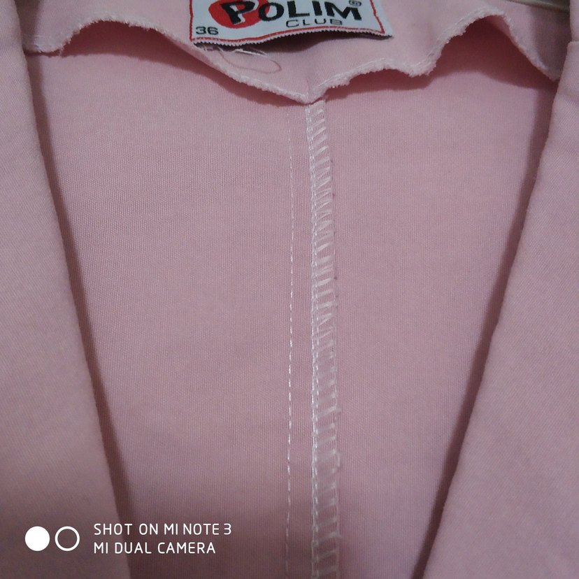 Düğmeli Pembe Keten Kadın Ceket - Görsel 5