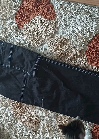 Erkek Bol Kesim Siyah Kargo Pantalon - Görsel 6