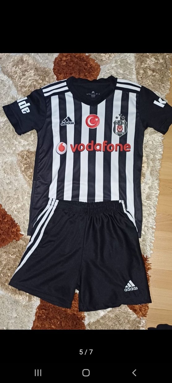 Adidas Çocuk Beşiktaş Siyah-Beyaz Çizgili Takım - Görsel 5
