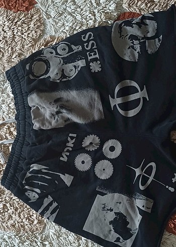 Siyah Baskılı Jaded London Grunge Punk Şort - Görsel 2