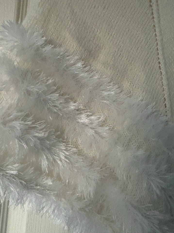 Kız Çocuk Örgü Beyaz Bohem Panço 1-3 yaş - Görsel 3