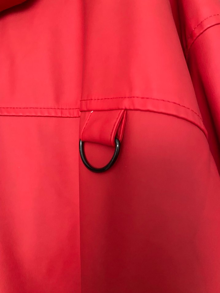 Bordo kırmızı Kadın deri Yağmurluk Kapüşonlu - Görsel 3