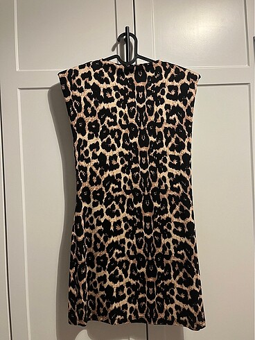 Mini leopar elbise