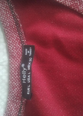 Bordo Payetli kısa Bayan bluz ya da yelek. çok şık - Görsel 2