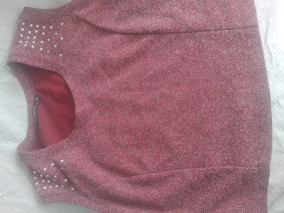 Bordo Payetli kısa Bayan bluz ya da yelek. çok şık - Görsel 5