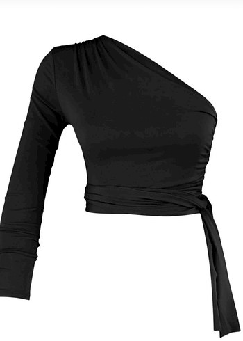 Tek Kol Belden Bağlamalı Bluz - Görsel 2