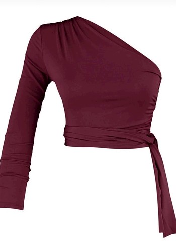 Tek Kol Belden Bağlamalı Bluz - Görsel 2