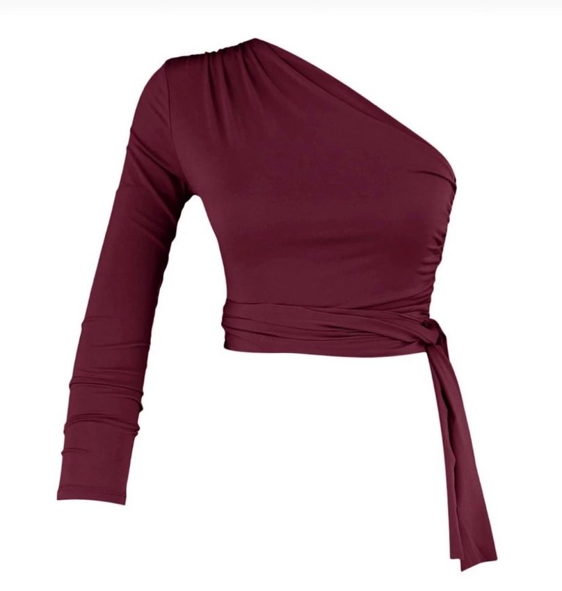 Tek Kol Belden Bağlamalı Bluz - Görsel 2