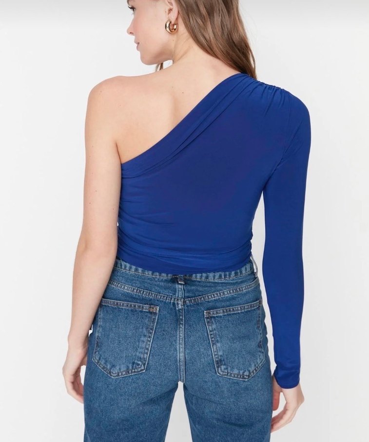 Bağlama Detaylı Tek Kol Crop - Görsel 2