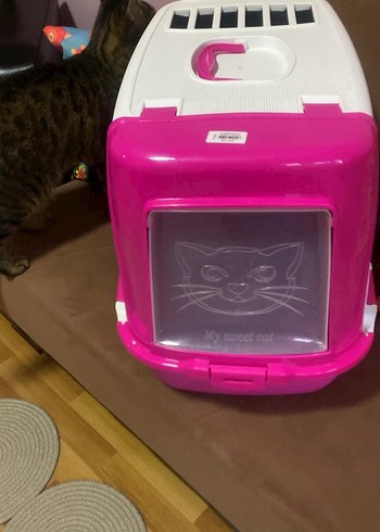 Pembe Kapalı Kedi Tuvaleti Kabı - Görsel 6