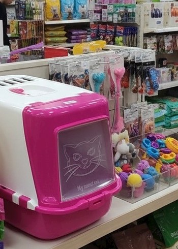 Pembe Kapalı Kedi Tuvaleti Kabı - Görsel 2