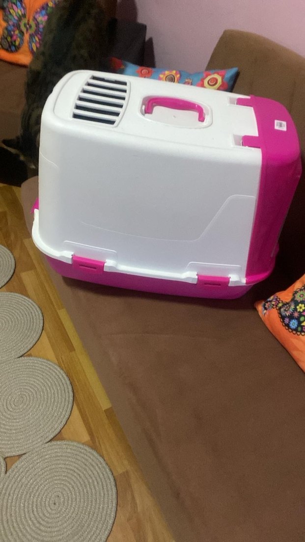 Pembe Kapalı Kedi Tuvaleti Kabı - Görsel 5