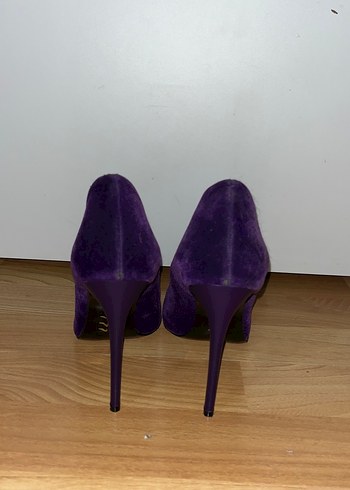 39 Beden mor Renk Mor Süet Stiletto Topuklu Kadın Ayakkabı