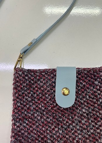 Bordo Örgü Kadın Çapraz Çanta - Görsel 3