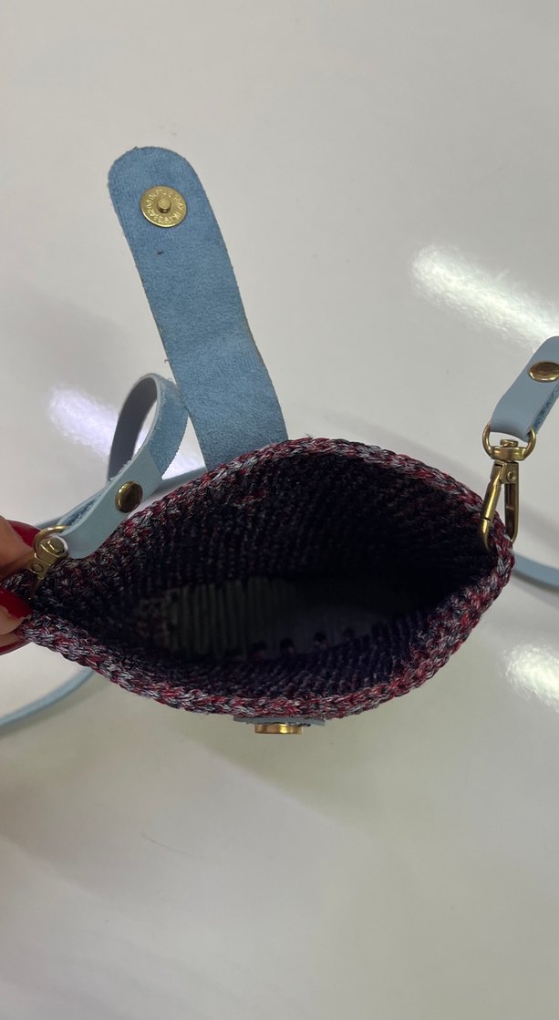 Bordo Örgü Kadın Çapraz Çanta - Görsel 5