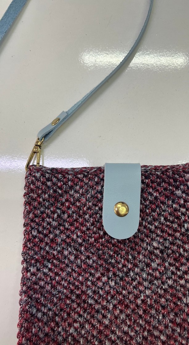 Bordo Örgü Kadın Çapraz Çanta - Görsel 3