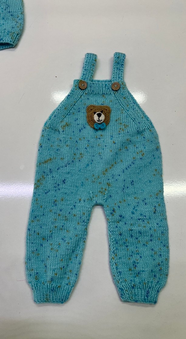 Mavi Erkek Bebek Örgü 5'li Kıyafet Seti - Görsel 2