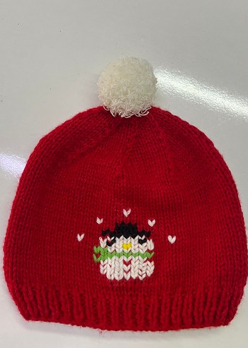 Kırmızı Nakışlı Çocuk Bere ve Boyunluk Seti - Görsel 2