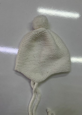 Beyaz Örgü Çocuk Bere - Görsel 3