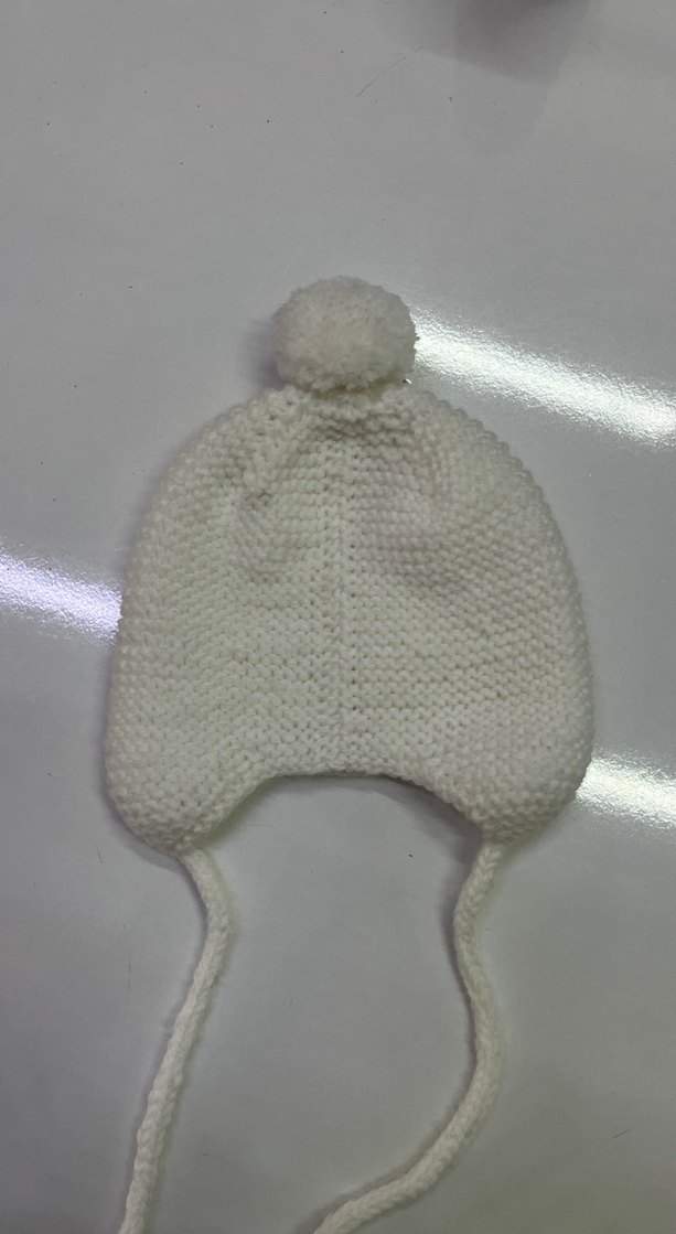 Beyaz Örgü Çocuk Bere - Görsel 2