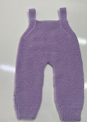 Bebek Mor Örgü Askılı Tulum - Görsel 3