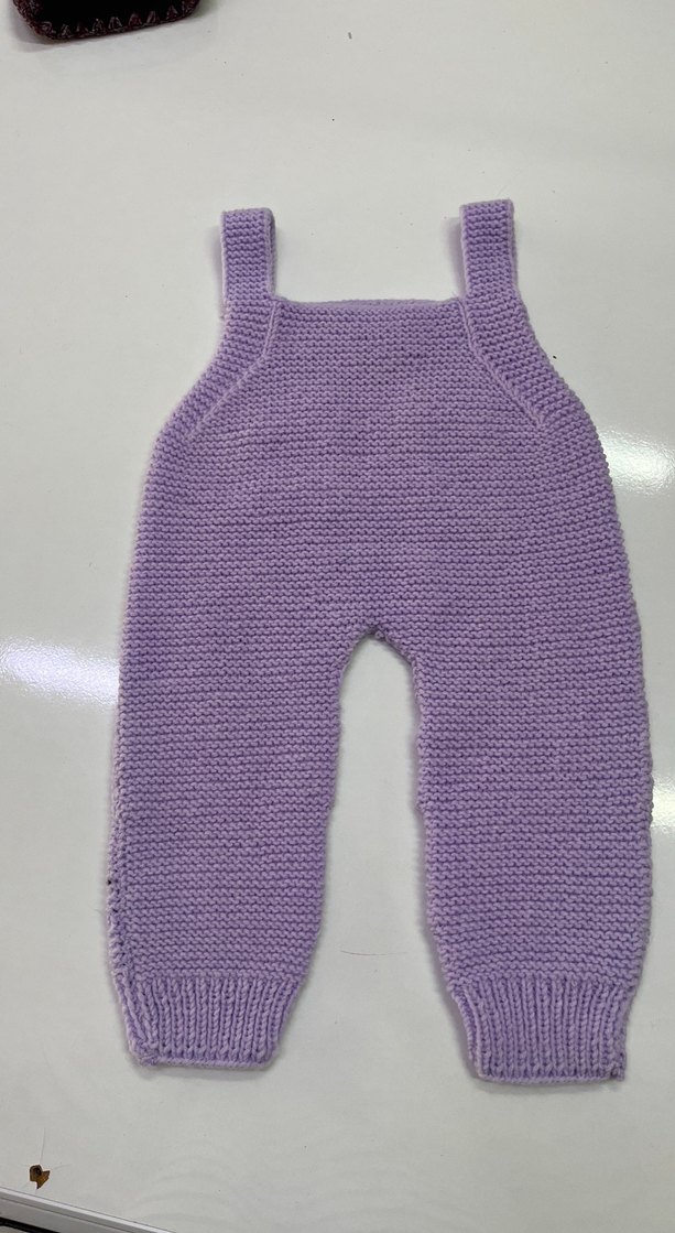 Bebek Mor Örgü Askılı Tulum - Görsel 3