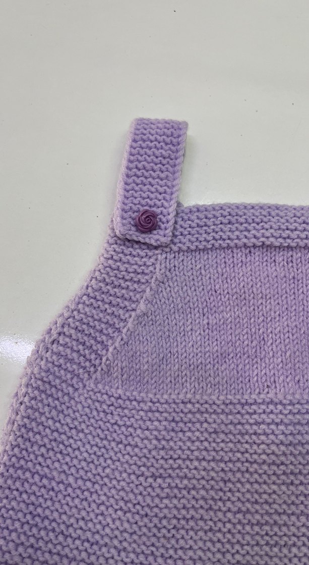 Bebek Mor Örgü Askılı Tulum - Görsel 2