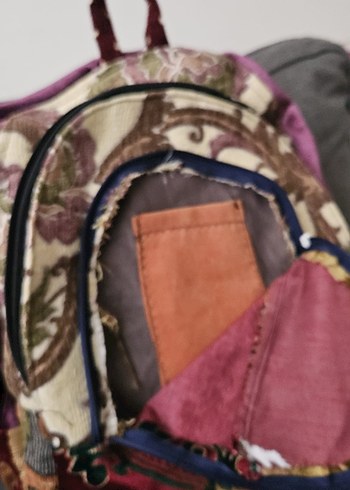 Guess Bordo Bohem Desenli Fermuarlı Sırt Çantası