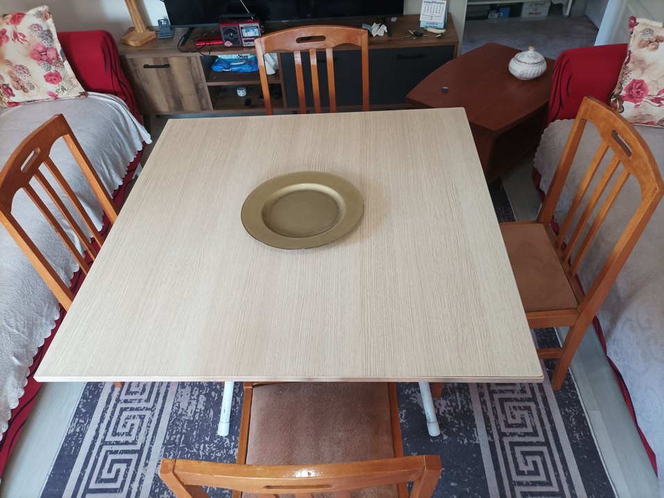 Modern Bej yemek Masa - Görsel 2