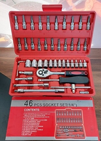 1/4 46 PARÇA KARBON ÇELİK ÜRETİM LOKMA TAKIMI 1/14