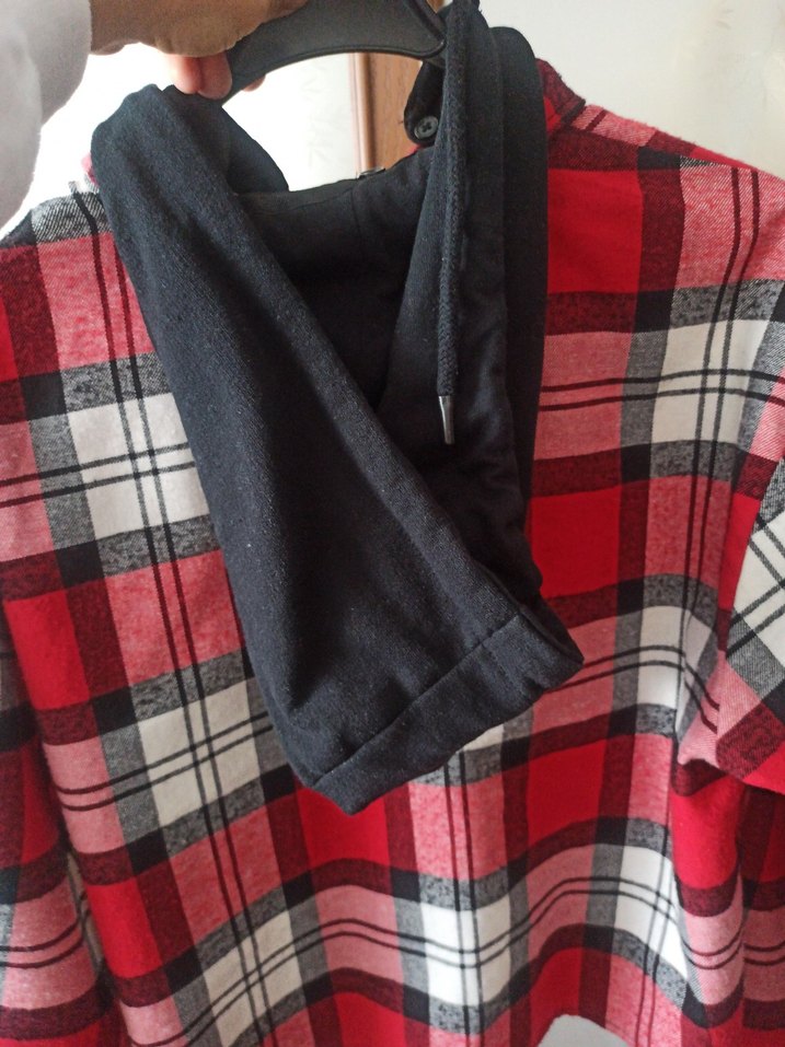 Kırmızı Kareli Düğmeli Uzun Kollu Kadın Gömlek - Görsel 5