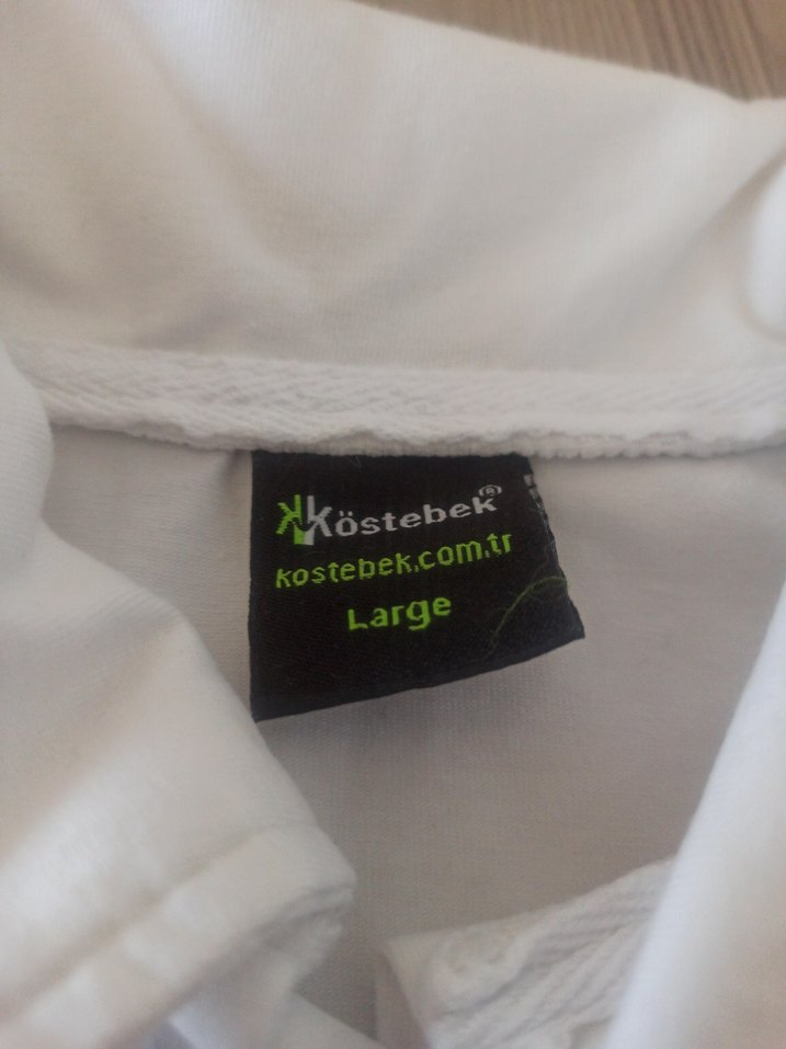 Beyaz Pamuklu Polo Tişört - Görsel 3