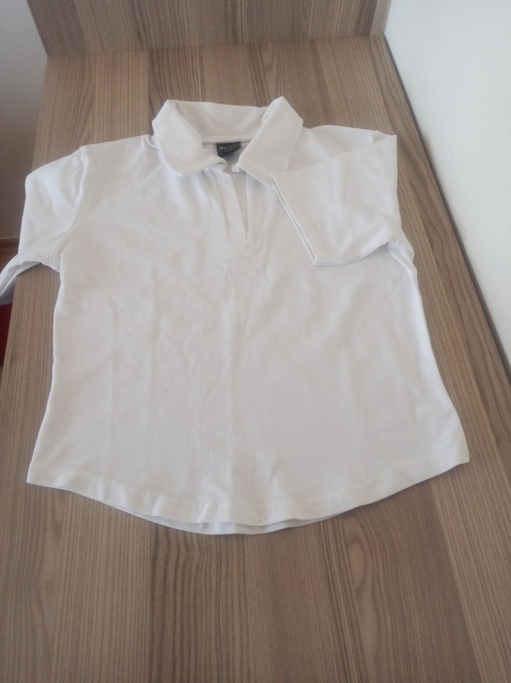 Beyaz Pamuklu Polo Tişört - Görsel 2