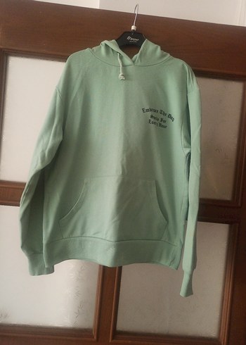 Yeşil Kapüşonlu Kadın Sweatshirt - Görsel 4