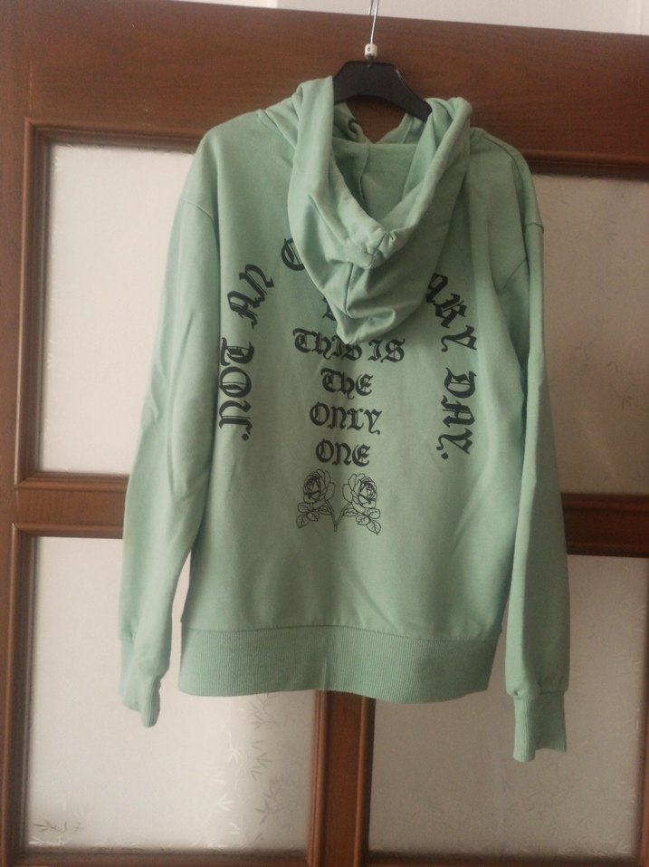 Yeşil Kapüşonlu Kadın Sweatshirt - Görsel 2