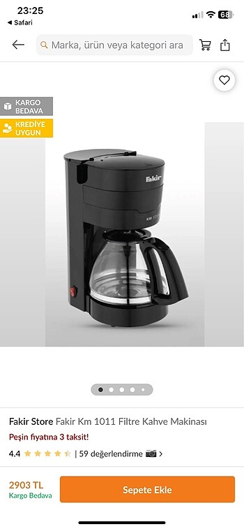 Fakir filtre kahve makinası