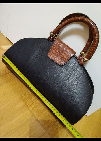 Kahverengi Yılan Derisi Desenli Deri Kadın Çanta - Görsel 4