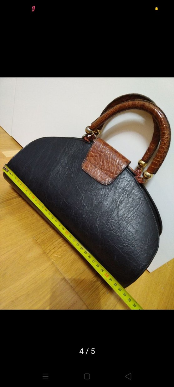 Kahverengi Yılan Derisi Desenli Deri Kadın Çanta - Görsel 4