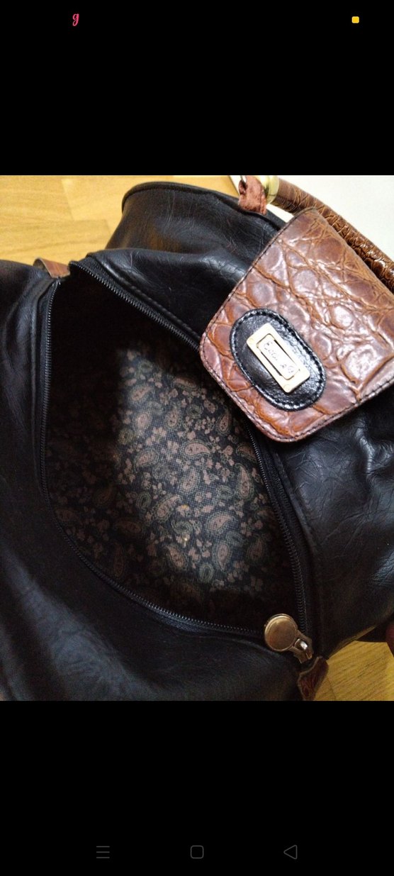 Kahverengi Yılan Derisi Desenli Deri Kadın Çanta - Görsel 2