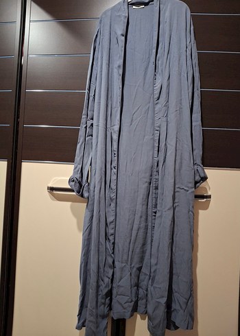 Gri Uzun Kadın kimono - Görsel 3