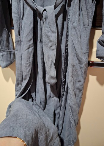 Gri Uzun Kadın kimono - Görsel 5