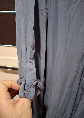 Gri Uzun Kadın kimono - Görsel 6