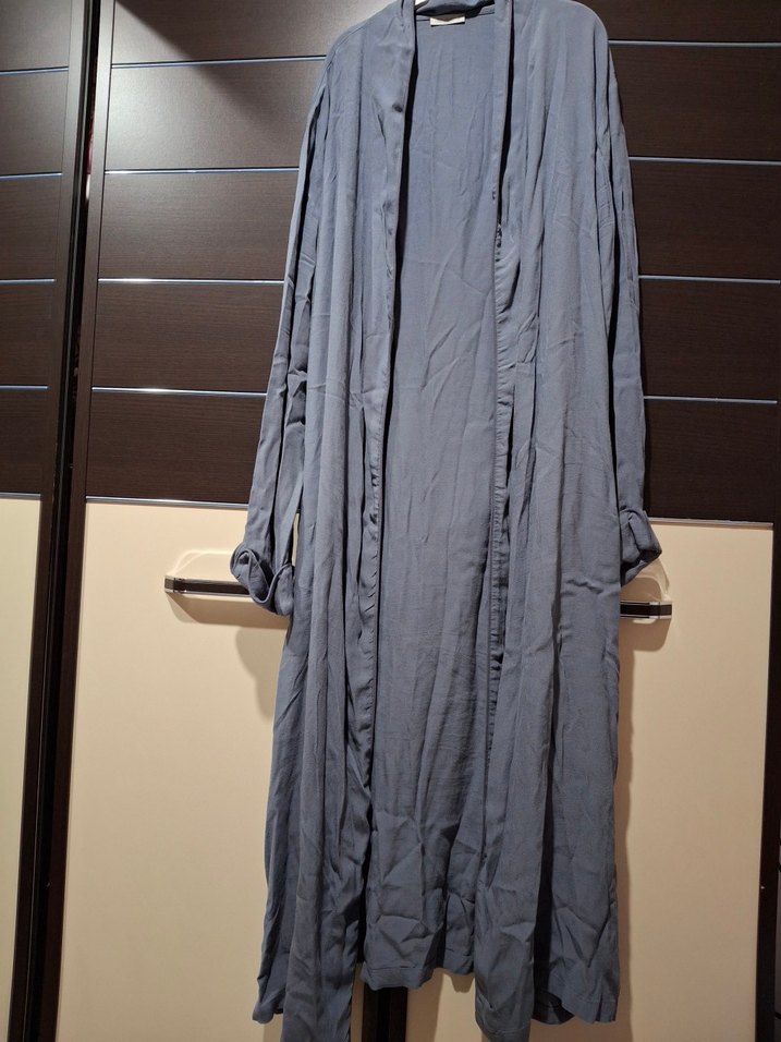 Gri Uzun Kadın kimono - Görsel 3
